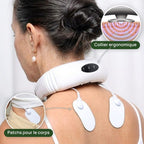 Collier Acupeo® porté sur la nuque avec deux patchs