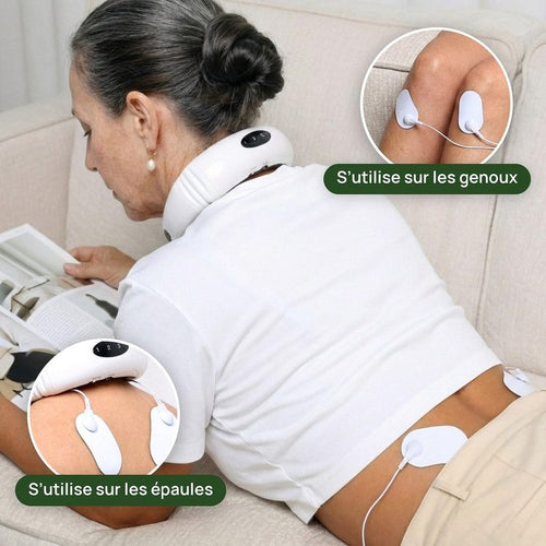 Collier Acupeo® et patch posé au bas du dos