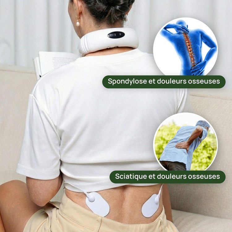 Collier Acupeo® et deux patchs sur le haut du dos
